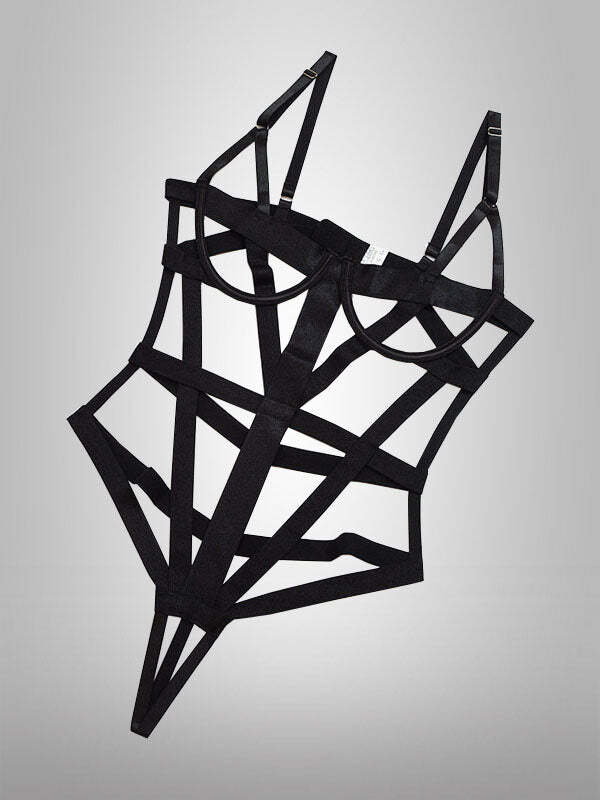 Y2K Hollow Out Bodysuit - Grunge & Coquette Aesthetic, Cute Tops for Trendy Outfits