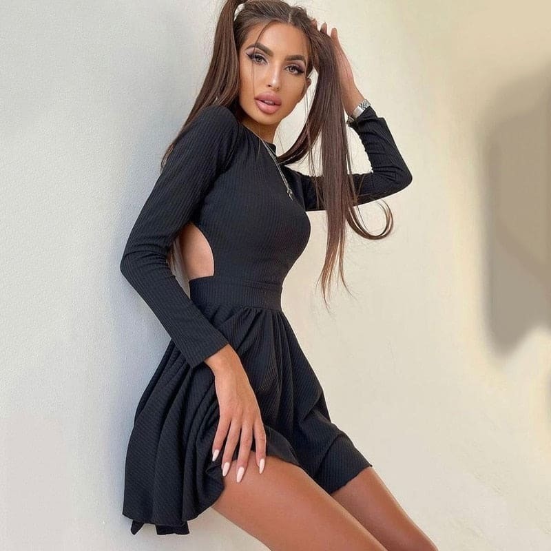Y2K Hollow Out Dress - Trendy Coquette Aesthetic with Grunge Vibes for Aesthetic Outfits
