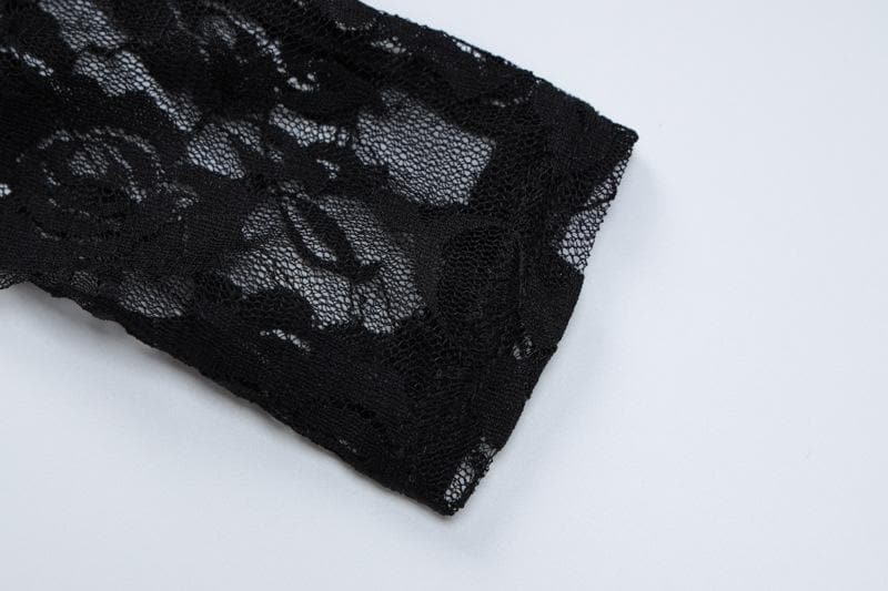 Y2K Hollow Out Lace Two-Piece Cut-Out Top - Coquette & Grunge Aesthetic Fashion