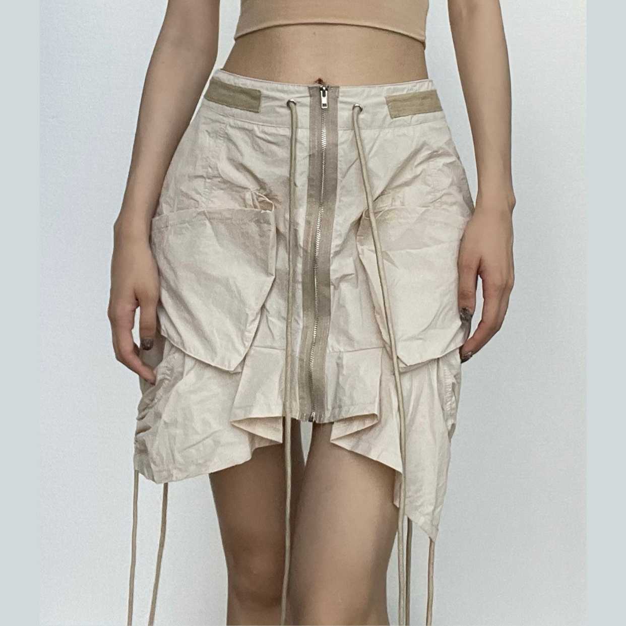 Y2K Irregular Cargo Pocket Mini Skirt - Grunge Aesthetic with Coquette Style Vibes