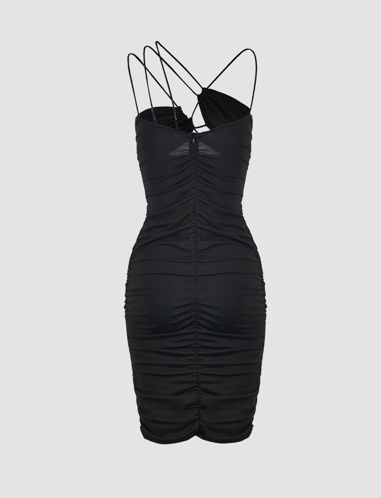 Y2K Irregular Tube Halter Dress - Cute Coquette & Grunge Aesthetic Fashion Statement