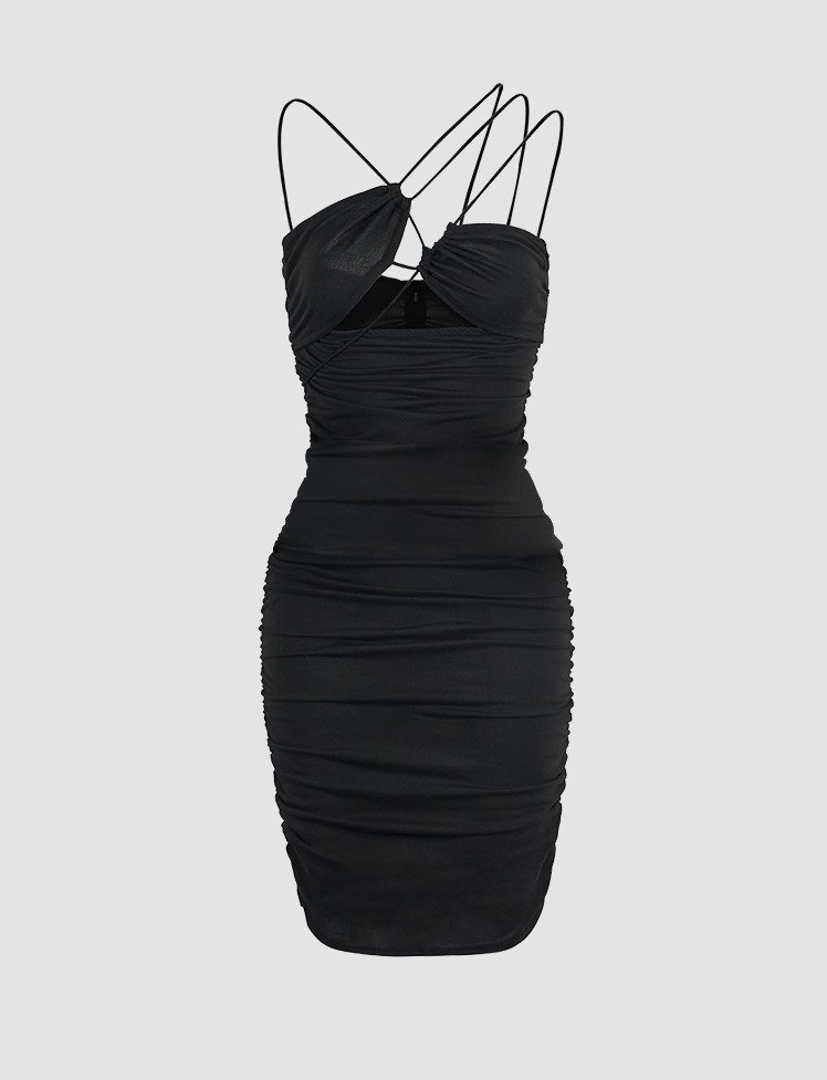 Y2K Irregular Tube Halter Dress - Cute Coquette & Grunge Aesthetic Fashion Statement