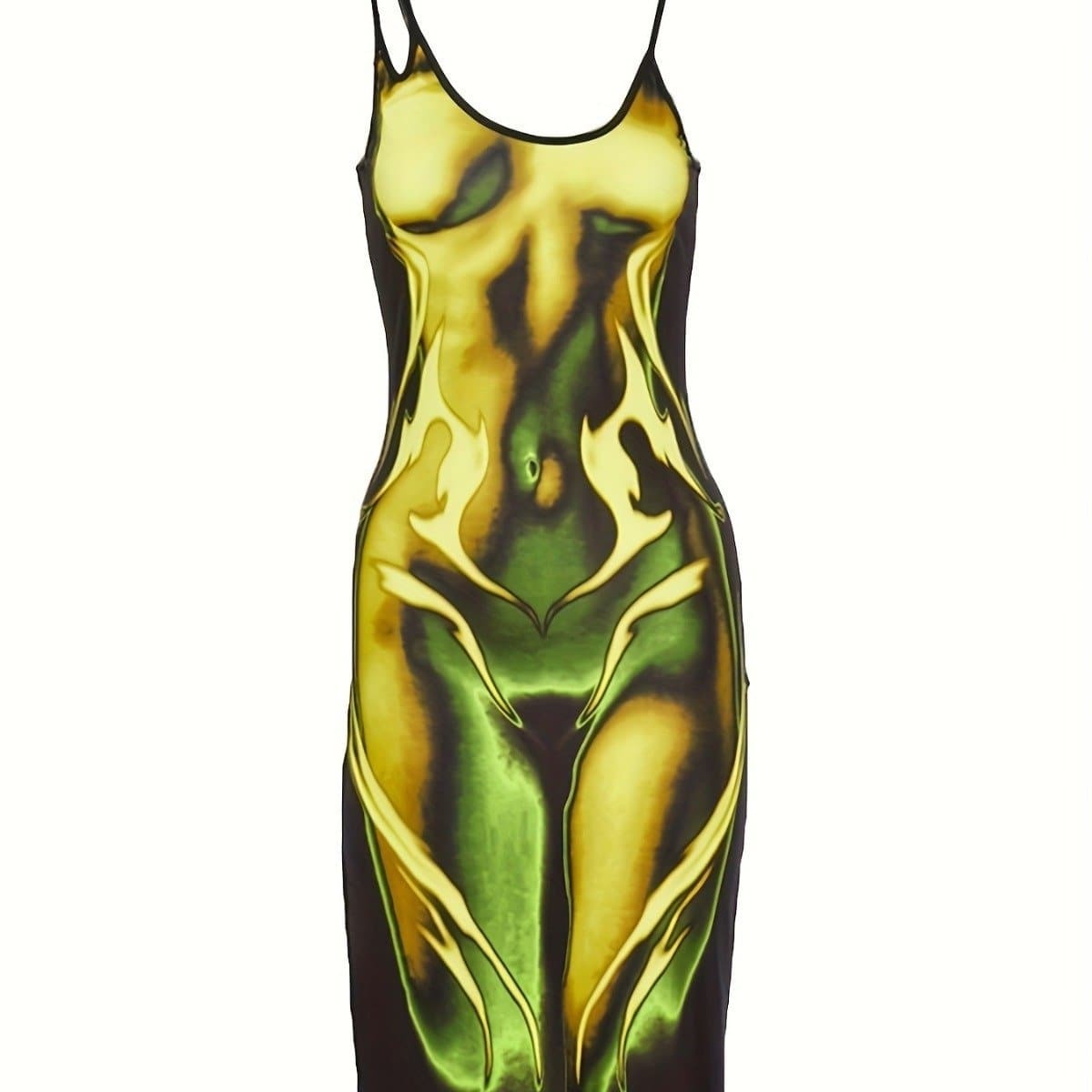 Y2K Irregular U-Neck Cami Midi Dress - Coquette & Grunge Aesthetic Fashion Essential