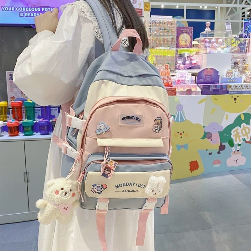 Y2K Kawaii Aesthetic Backpack - Cute Pastel Goth School Bag for Trendy Outfits