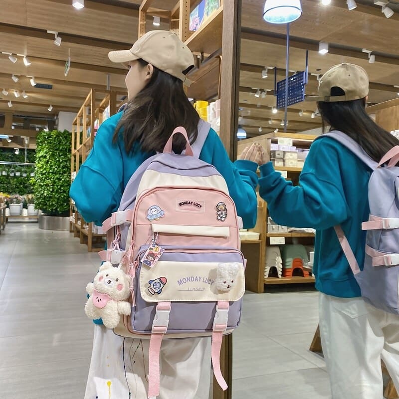 Y2K Kawaii Aesthetic Backpack - Cute Pastel Goth School Bag for Trendy Outfits