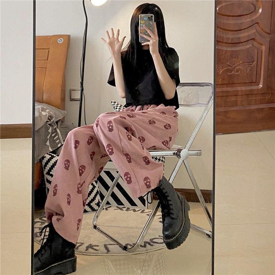 Y2K Kawaii Harajuku Sweatpants | Cute Pastel Goth Aesthetic | Comfy Grunge Style Bottoms