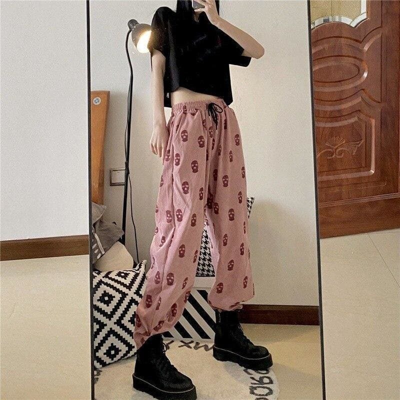 Y2K Kawaii Harajuku Sweatpants | Cute Pastel Goth Aesthetic | Comfy Grunge Style Bottoms
