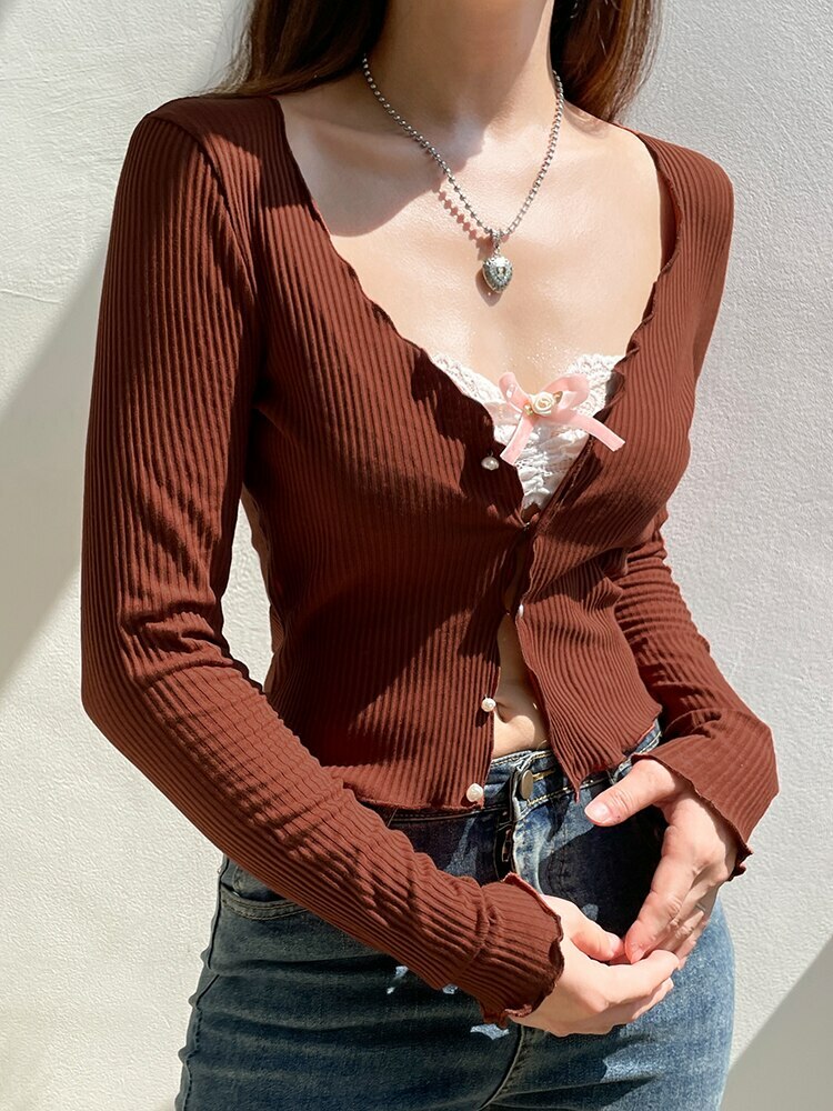 Y2K Kawaii Lace Top - Cute Coquette Aesthetic Tee for Grunge and Pastel Goth Styles