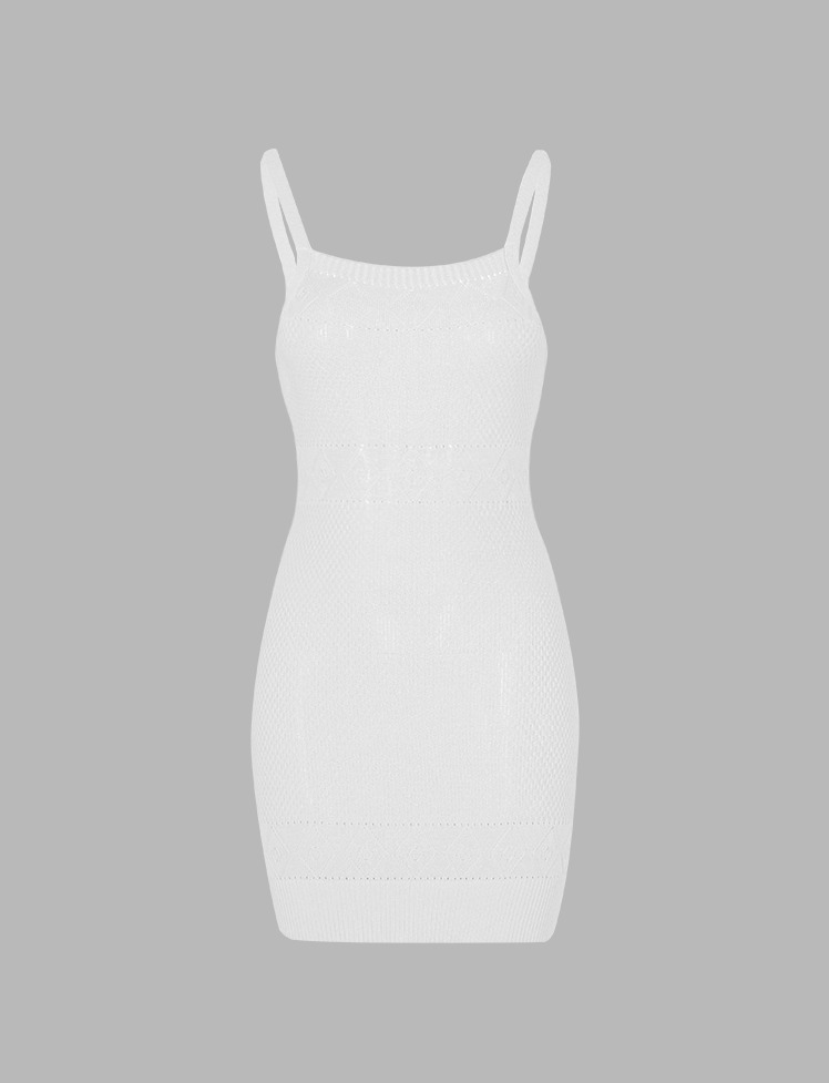 Y2K Knit Mini Cami Dress - Cute Coquette Aesthetic with Grunge Vibes & Pastel Goth Style