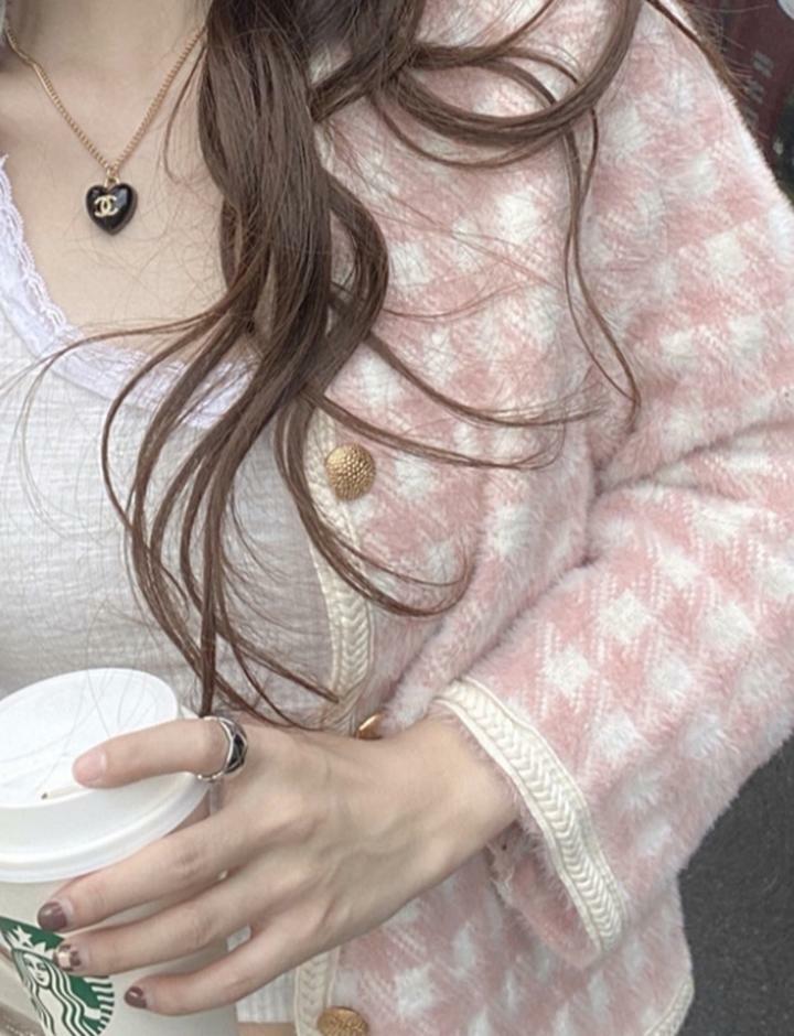 Y2K Knit Plaid Cardigan - Cute Comfy Top for Coquette & Grunge Aesthetic Lovers