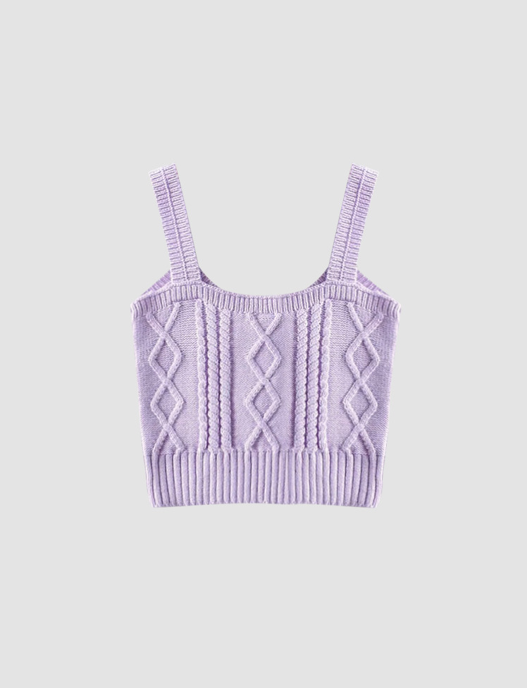 Y2K Knitted Twist Camisole - Cute Top for Coquette & Grunge Aesthetic Outfits