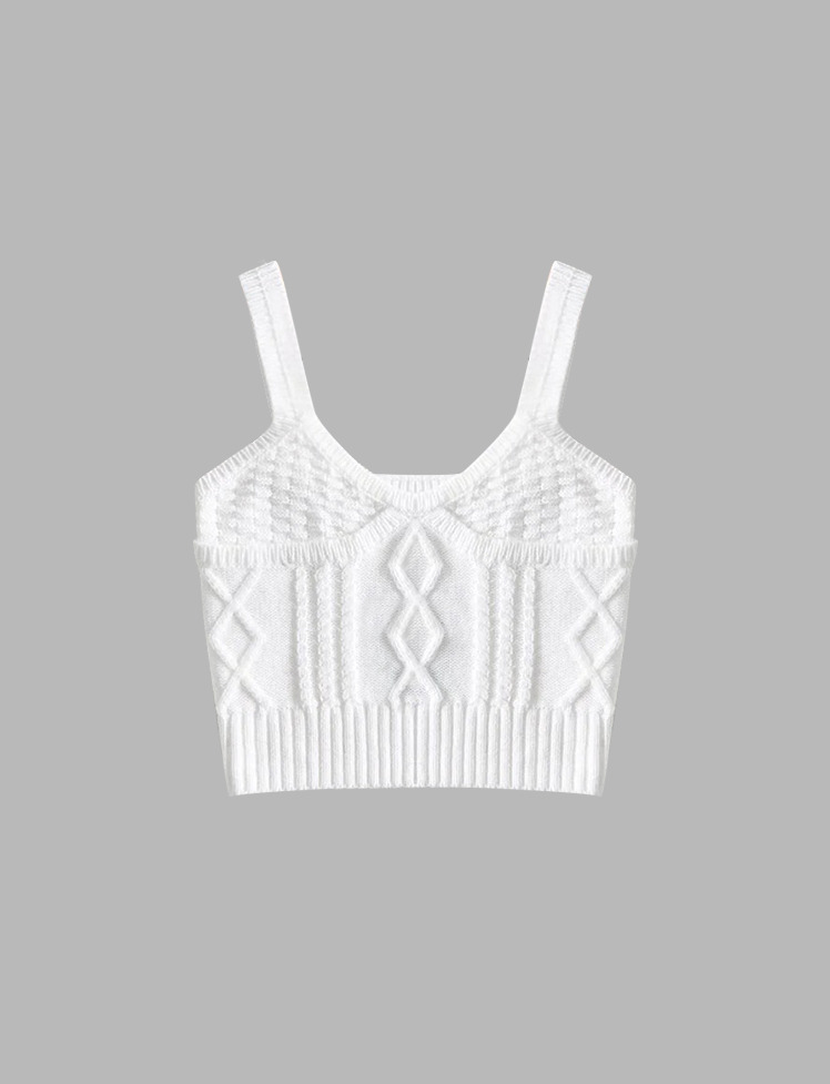 Y2K Knitted Twist Camisole - Cute Top for Coquette & Grunge Aesthetic Outfits