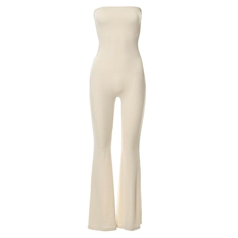 Y2K Lace-Up Back Ribbed Sleeveless Jumpsuit - Cute Grunge Aesthetic Outfit for Every Occasion