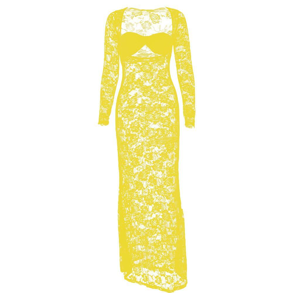 Y2K Lace Maxi Dress with Sweetheart Neckline - Grunge & Coquette Aesthetic Style