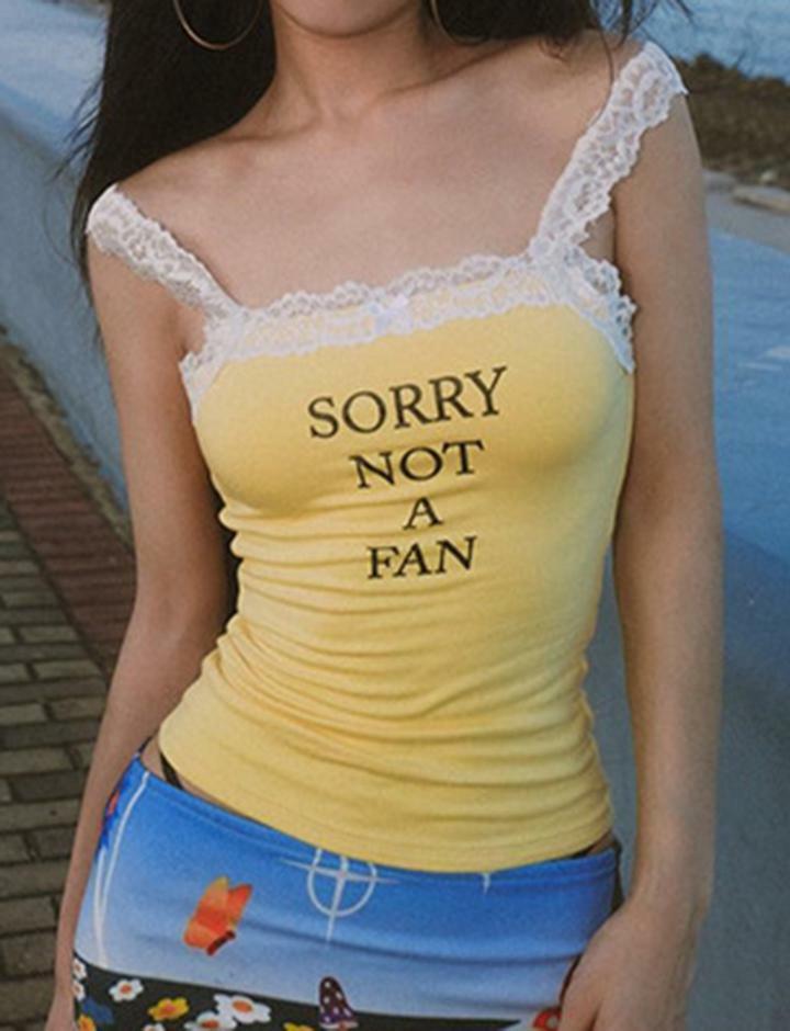 Y2K Lace Panel Tank Top - Cute Coquette Aesthetic with Grunge Style Vibes