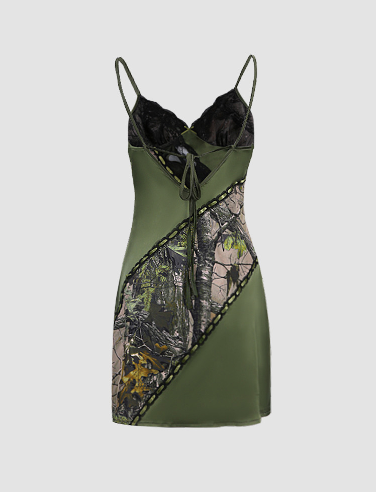 Y2K Lace Patchwork Cami Dress - Coquette Aesthetic with Grunge Touch for Cute Outfits