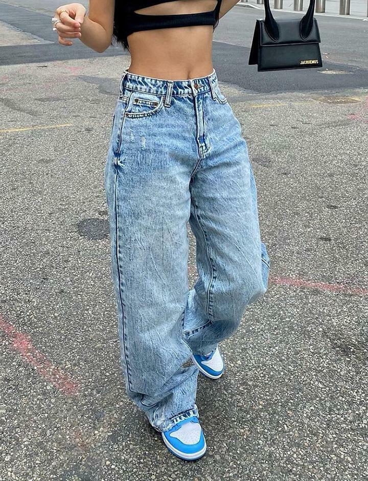 Y2K Loose Cargo Jeans - Vintage Grunge Style with Pastel Goth Aesthetic for Trendy Looks