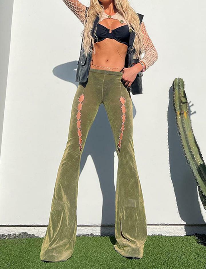 Y2K Low Waist Flare Leg Pants - Grunge Aesthetic, Cute & Comfy for Trendy Outfits