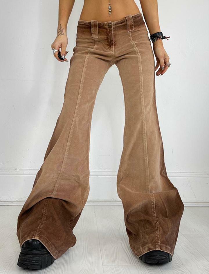 Y2K Low Waist Flare Leg Pants - Retro Grunge Aesthetic, Cute Cargo Style, Comfy Fit
