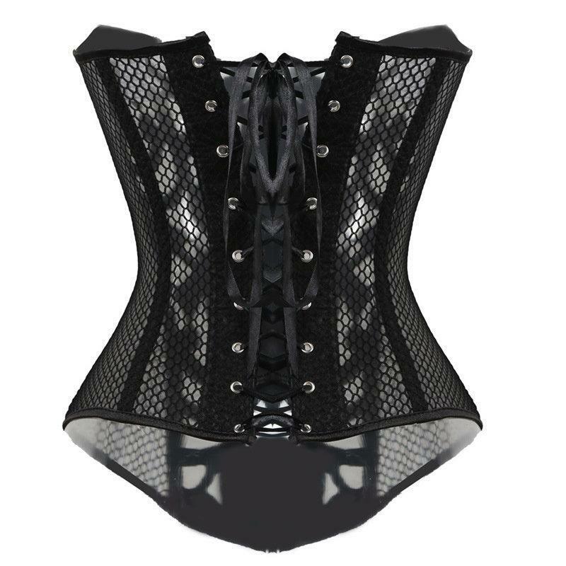 Y2K Mesh Corset Top - Grunge Aesthetic, Coquette Style, Cute Crop for Aesthetic Outfits