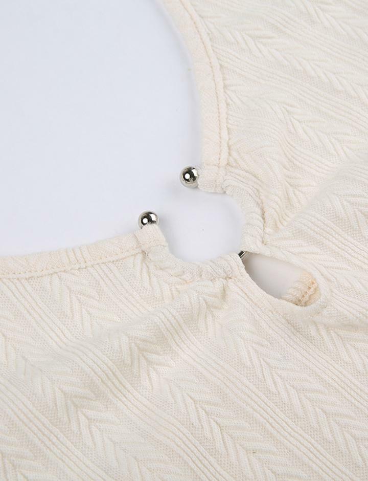 Y2K O-Ring Halter Knit Bodycon Dress - Cute Grunge Aesthetic for Trendy Outfits