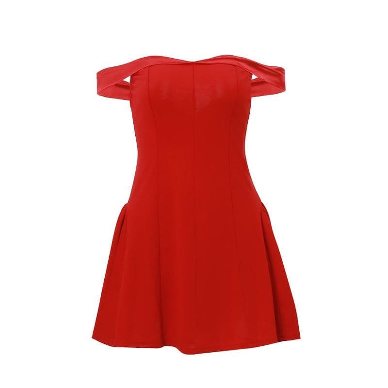 Y2K Off-Shoulder Zip-Up Mini Dress - Cute Coquette Aesthetic with Grunge Style Vibes