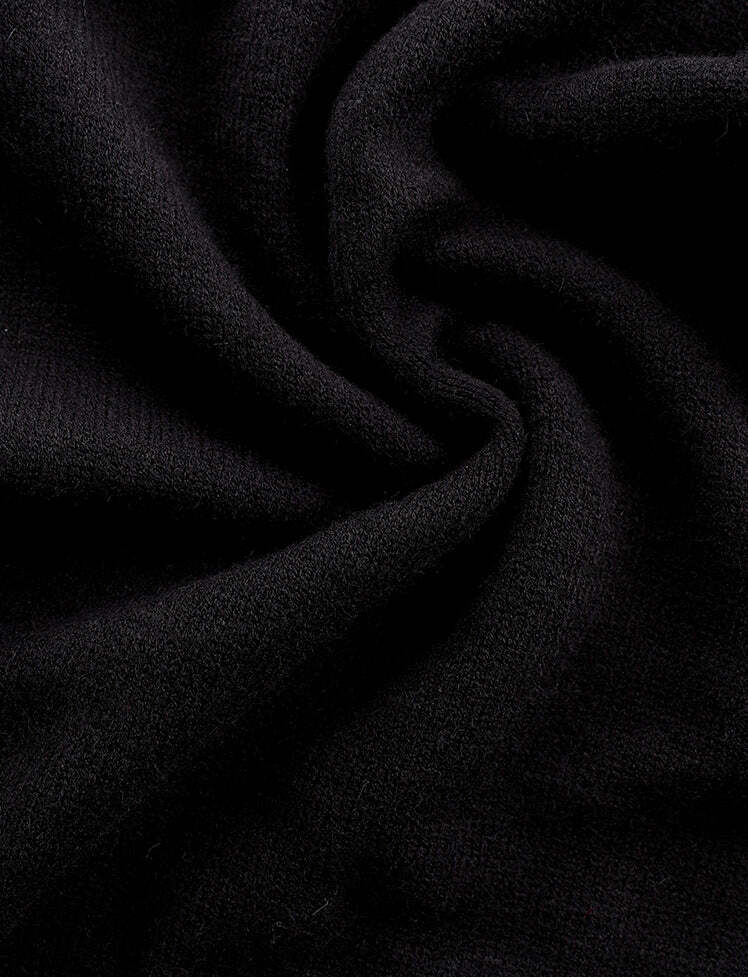 Y2K Off-the-Shoulder Knitted Dress with Black & White Stitching - Cute Coquette Aesthetic