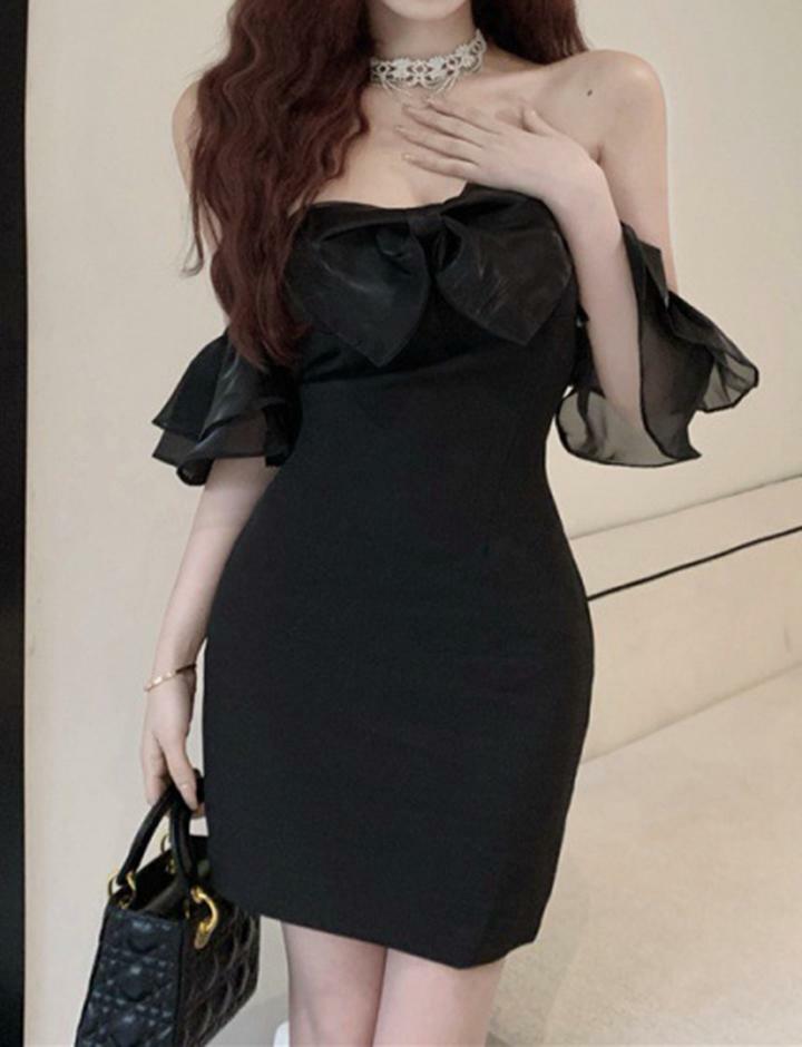 Y2K Off Shoulder Bowknot Mini Dress - Cute Coquette Aesthetic for Fall Fashion
