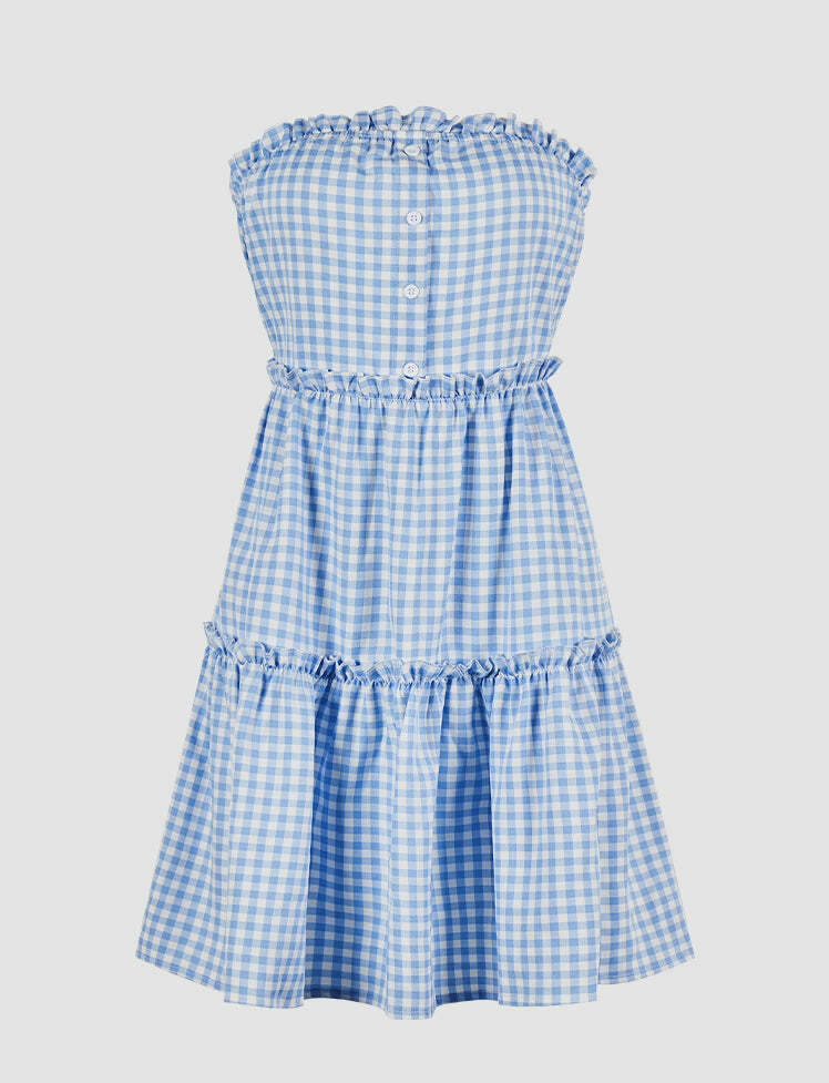 Y2K Off Shoulder Plaid Tiered Skirt - Cute Coquette Aesthetic for Grunge & Preppy Styles