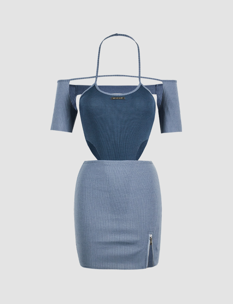 Y2K Off The Shoulder Top, Bodysuit & Cargo Skirt Set - Coquette & Grunge Aesthetic Outfit