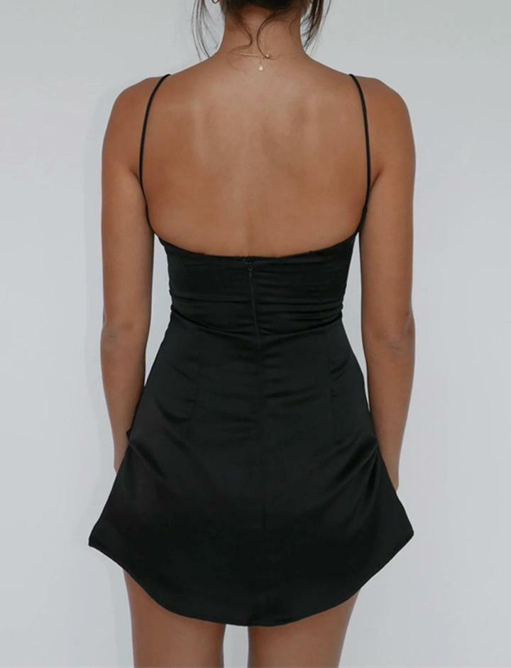 Y2K Open Back Pleated Mini Dress - Cute Camisole for Coquette & Grunge Aesthetic Styles