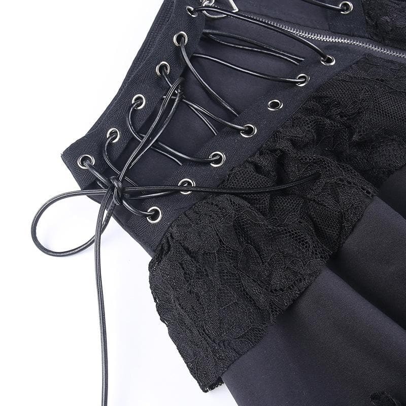 Y2K Patchwork Lace Ruffle Mini Skirt - Cute Coquette & Grunge Aesthetic Fashion
