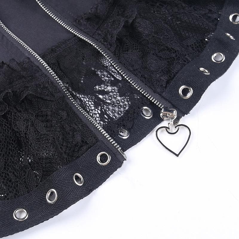 Y2K Patchwork Lace Ruffle Mini Skirt - Cute Coquette & Grunge Aesthetic Fashion