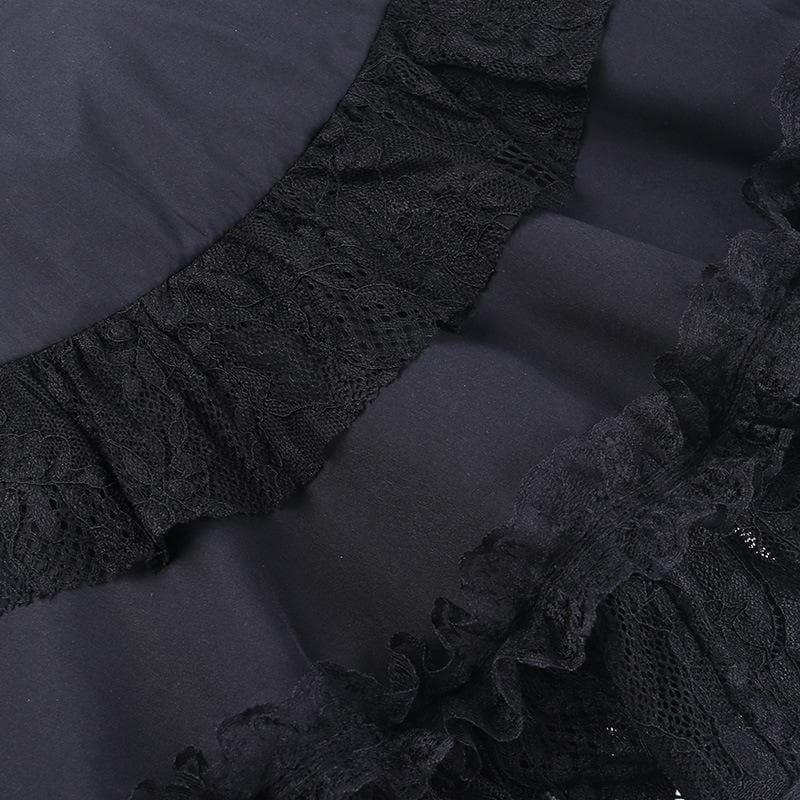 Y2K Patchwork Lace Ruffle Mini Skirt - Cute Coquette & Grunge Aesthetic Fashion
