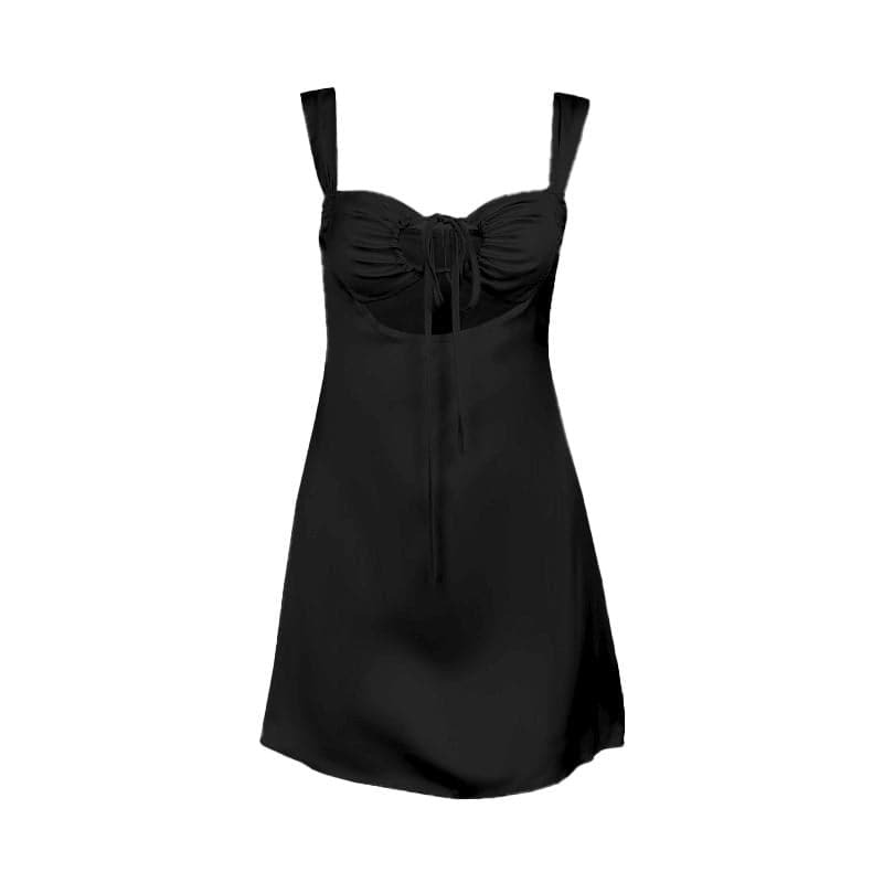 Y2K Ruched Satin Cut-Out Mini Dress - Coquette & Grunge Aesthetic Party Outfit