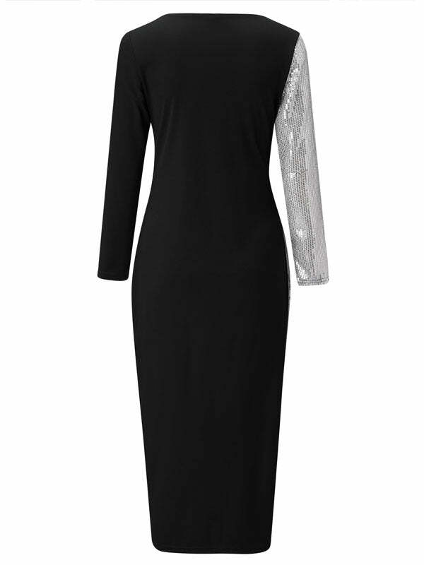 Y2K Sequins Patchwork Maxi Dress - Coquette Aesthetic with Grunge Style Vibes