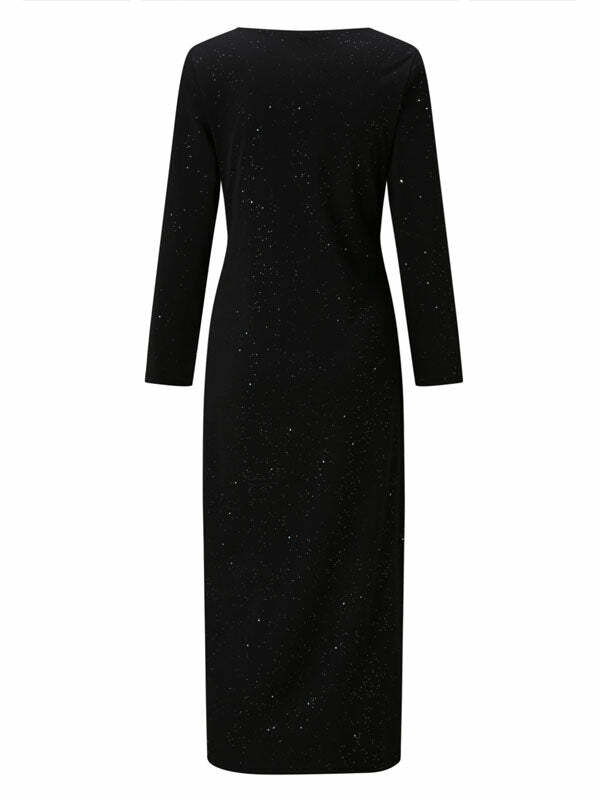 Y2K Sequins Patchwork Maxi Dress - Coquette Aesthetic with Grunge Style Vibes