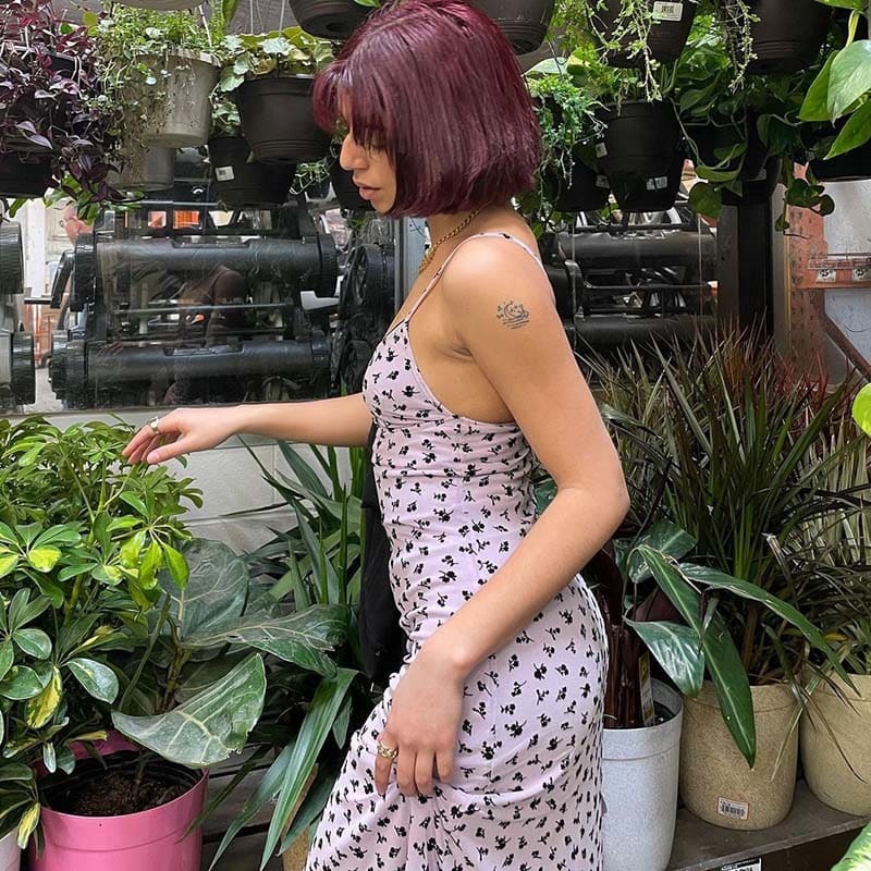 Y2K Spaghetti Strap Maxi Dress - Cute Pastel Goth & Coquette Aesthetic Fashion