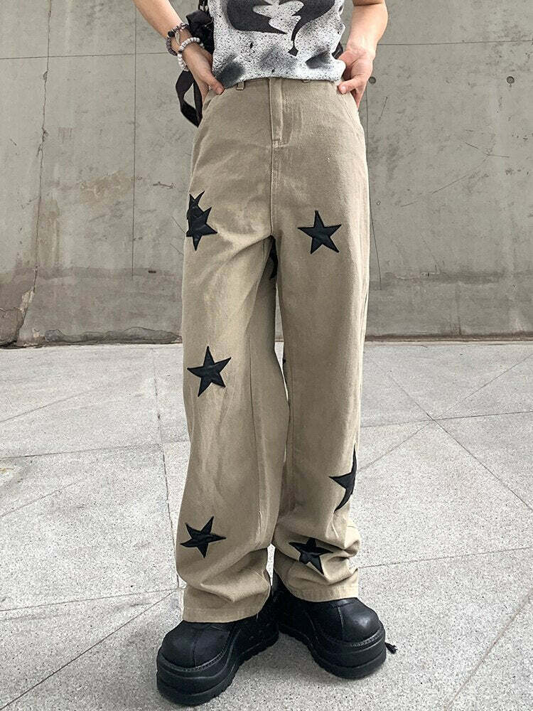 Y2K Star Design Cargo Skirt - Trendy Grunge Aesthetic with Coquette Style Touch