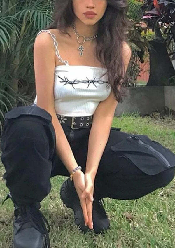 Y2K Street Pockets Cargo Pants - Grunge Aesthetic, Coquette Style, Comfy & Cute