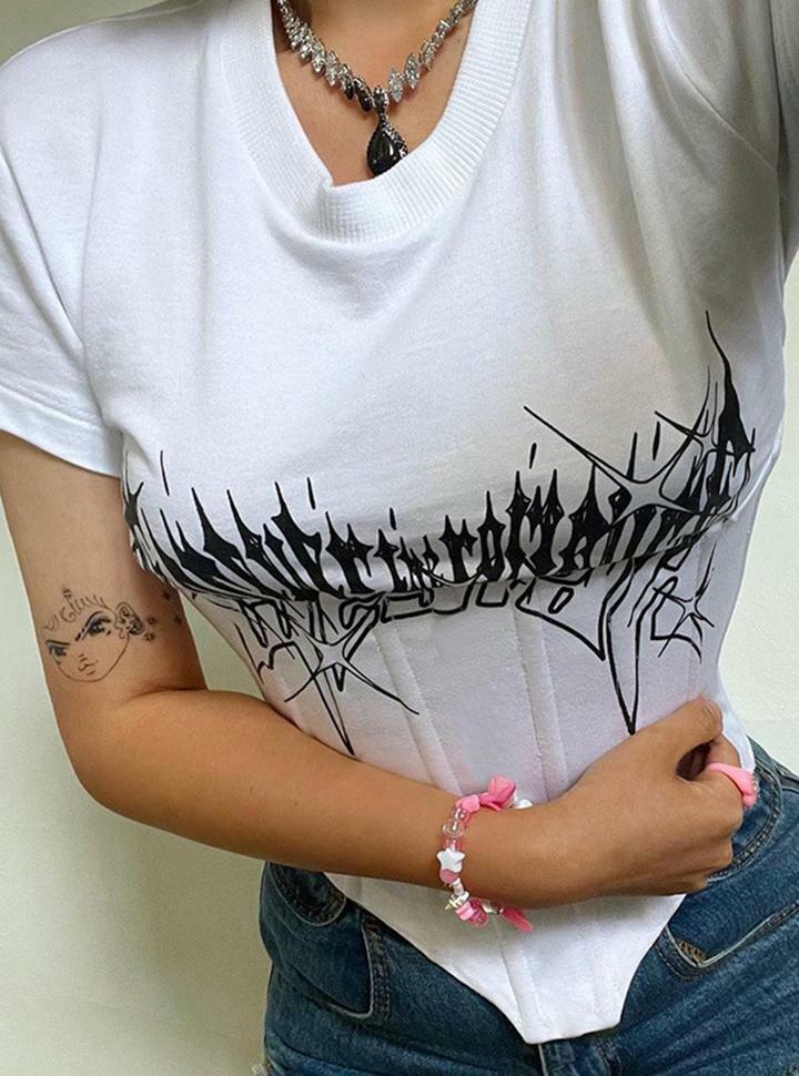 Y2K Tunic Tie Top - Solid Print for Coquette, Grunge, and Aesthetic Styles