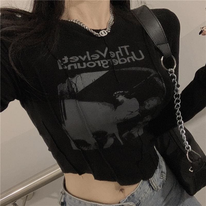 Y2K Velvet Aesthetic Tee - Cute Grunge Top for Coquette & Soft Girl Styles